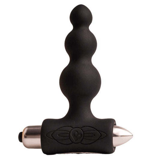 Dop Anal cu Vibratii, ROCKS-OFF - Petite Sensations Bubbles, Silicon Medical + ABS, Negru