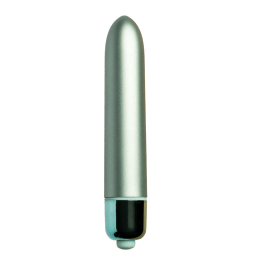 Vibrator Bullet, ROCKS-OFF - RO-90 Aqua Lily, 10 Functii, Silicon Medical si ABS, Verde, 9 cm