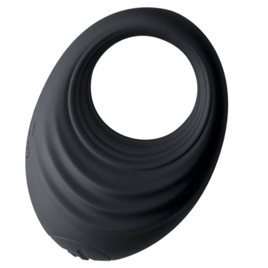 Inel pentru Penis cu Vibratii, ROCKS-OFF - Spire, Silicon Lichid, 10 Viteze, Negru