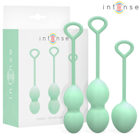 Kit Bile Kegel, INTENSE - Charli, Silicon Medical, 3 Piese, Verde Jad Deschis