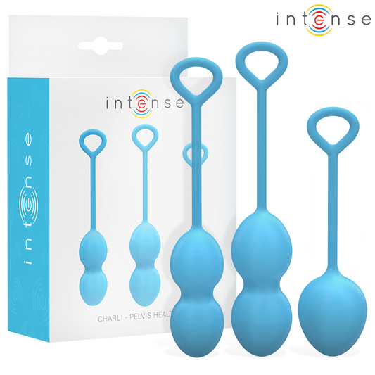 Kit Bile Kegel, INTENSE - Charli, Silicon Medical, 3 Piese, Albastru Ocean