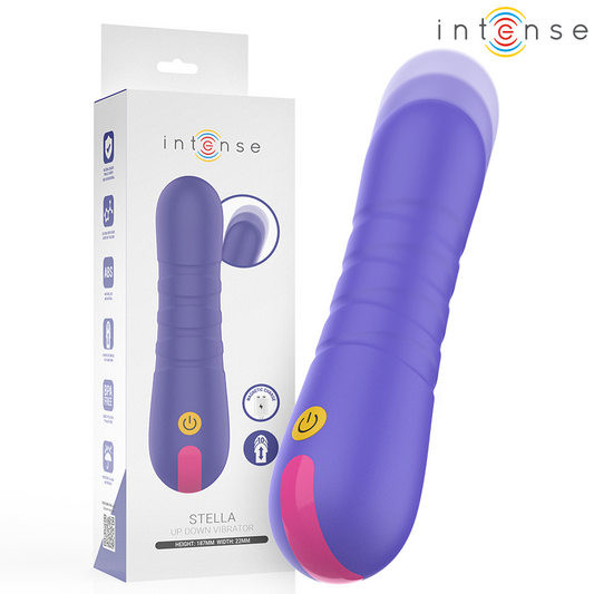 Vibrator Telescopic Sus-Jos, INTENSE - Stella, 10 Moduri Penetrare, Silicon, 14,5 cm