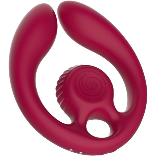 Stimulator pentru Cupluri, SNAIL VIBE - GIZI Duo cu Telecomanda, Burgundy