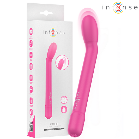 Vibrator Punct G Reincarcabil, INTENSE - Karlie, 10 Functii, ABS, Roz, 19 cm