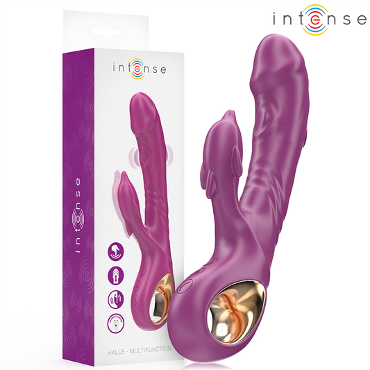 Vibrator Multifunctional cu Limba Stimulatoare Delfin, INTENSE - HALLE, Mov