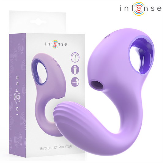 Stimulator si Vibrator cu Aspiratie, INTENSE - Baxter, 10 Niveluri Aspiratie, 10 Vibratii, Violet