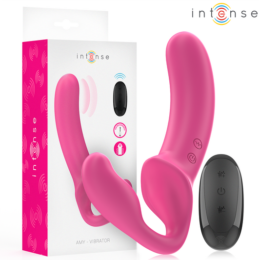 Vibrator Dublu cu Telecomanda, INTENSE - Amy, 20 cm, Roz