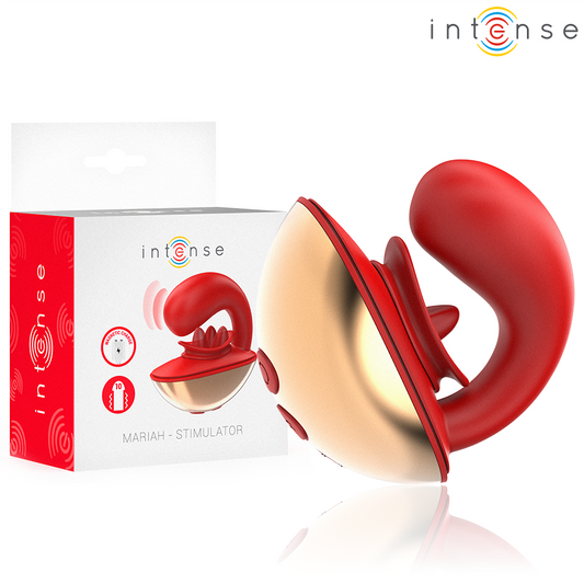 Vibrator si Stimulator Clitoris in U, INTENSE - MARIAH 10 Vibratii, Rosu