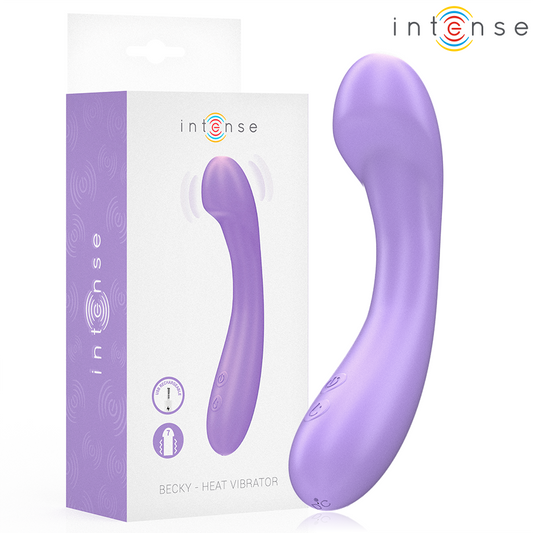 Vibrator cu Incalzire, INTENSE - Becky, 7 Vibratii, Silicon Medical, Mov, 19 cm