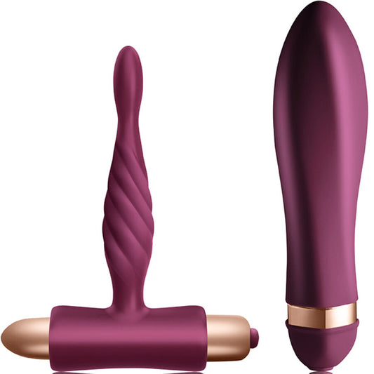 Kit Vibrator Rasucit cu Dop Anal pentru Incepatori, CLIMAXIMUM - Dare, 10 Viteze, Silicon/ABS, IPX7