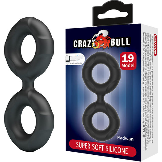 Inel Dublu pentru Penis, CRAZY BULL - Radwan Silicon Model 19, Reglabil