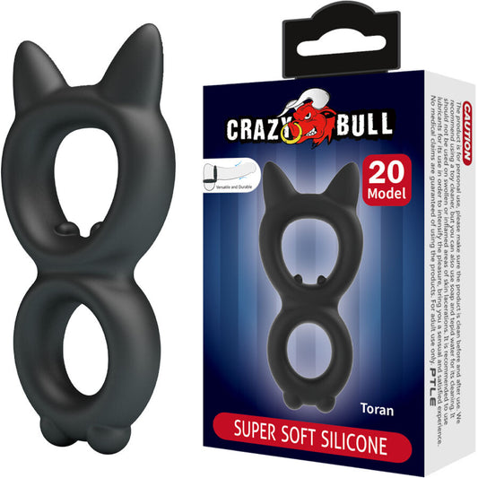 Inel Dublu pentru Penis, CRAZY BULL - Toran Silicon Model 20, Reglabil