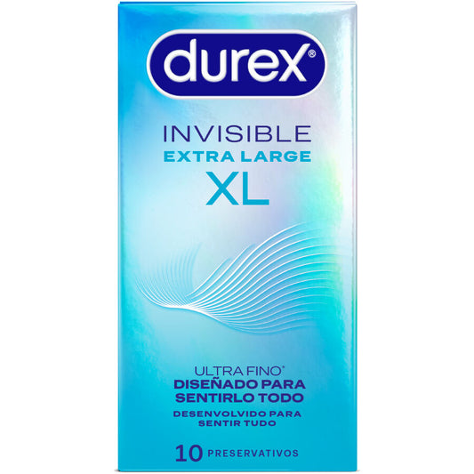 Prezervative Ultra-Subtiri XL, DUREX - Invisible, Extra Lubrifiate, 10 Buc