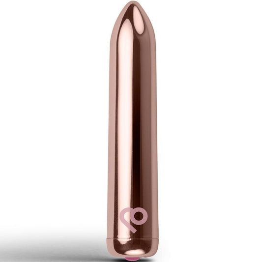Vibrator Bullet Reincarcabil, ROCKS-OFF - 16 Functii, Rose Gold, IPX7
