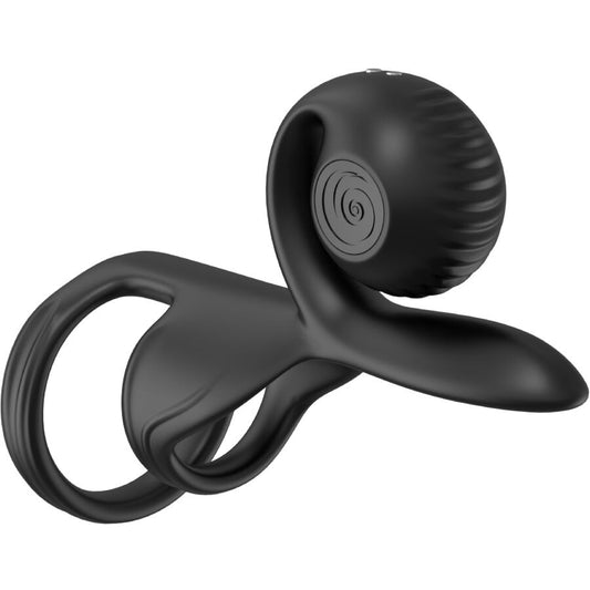 Inel pentru Penis cu Telecomanda, SNAIL VIBE - JOVI Couples Ring, Silicon Medical, Negru