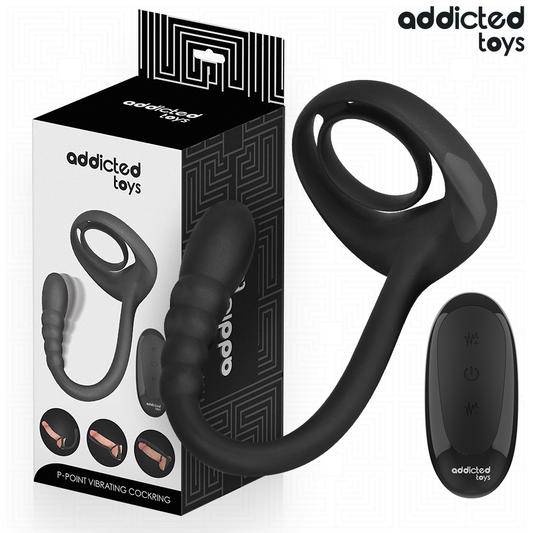 Inel pentru Penis cu Vibratii si Stimulator Prostata, ADDICTED TOYS - Telecomanda, Silicon Medical