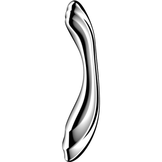 Dildo Dublu din Otel Inoxidabil, SATISFYER - Pure Gravity 2, cu Textura Ondulata