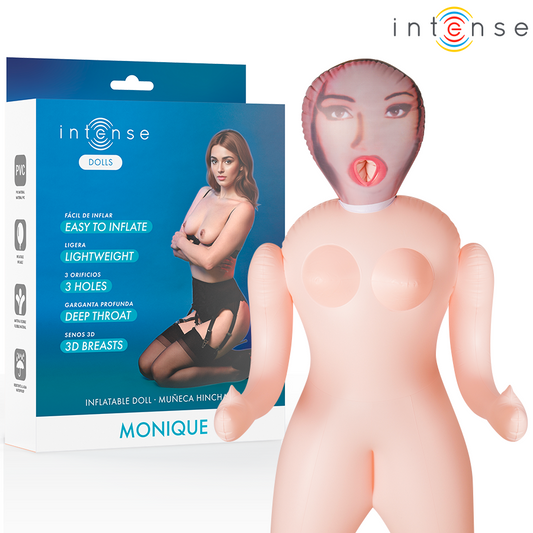 Papusa Sexuala Gonflabila, INTENSE DOLLS - Monique, Trei Orificii, Sani 3D, 145 cm
