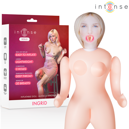 Papusa Sexuala Gonflabila, INTENSE DOLLS - Ingrid, Trei Orificii, Sani 3D, 145 cm