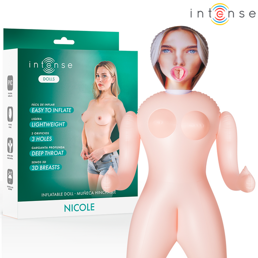 Papusa Sexuala Gonflabila, INTENSE DOLLS - Nicole, cu Trei Orificii, PVC, 145 cm