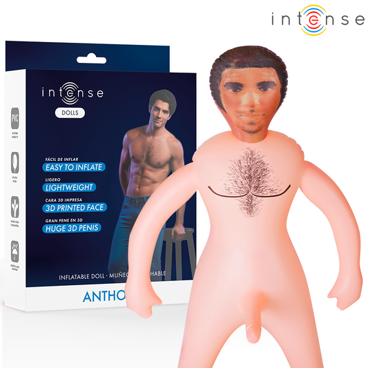 Papusa Sexuala Gonflabila Masculina, INTENSE DOLLS - Anthony, cu Penis 3D, PVC, 145 cm