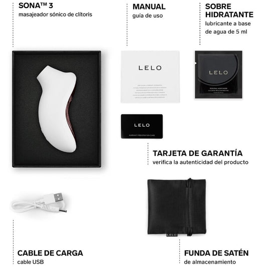 Stimulator Clitoris Sonic, LELO - SONA 3, Tehnologie SenSonic, 10 Moduri, Crem