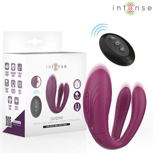 Stimulator cu Vibratii si Tapotare, INTENSE - Sandra, Telecomanda Wireless