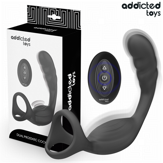 Inel pentru Penis Dublu cu Masator de Prostata, ADDICTED TOYS - Telecomanda Wireless