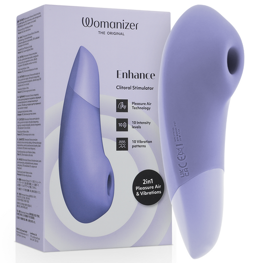 Stimulator Clitoris 2 in 1, WOMANIZER - Enhance, Pleasure Air si Vibratii, Lila