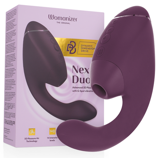 Stimulator Clitoris si Punct G Dual, WOMANIZER - Duo Next, 3D Pleasure Air, Mov Inchis