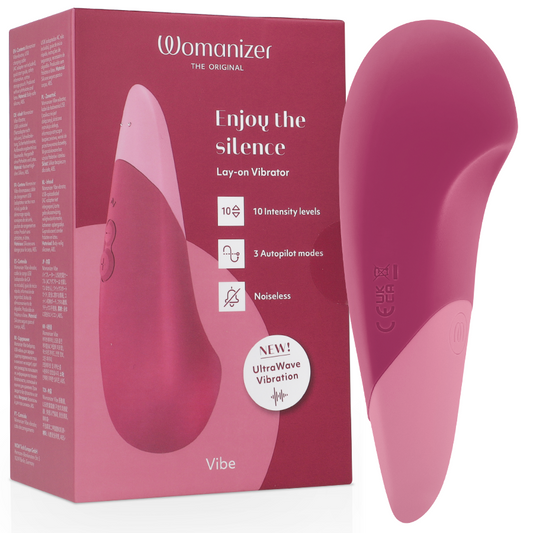 Vibrator Lay-On Silentios, WOMANIZER - Vibe cu UltraWave, Roz Prafuit