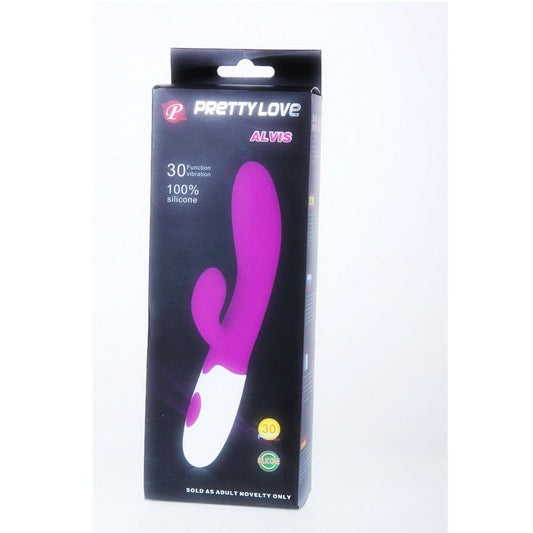 Vibrator Rabbit, PRETTY LOVE - Flirtation Alvis, cu Stimulator Clitoris, 30 Ritmuri, Lila, 20 cm