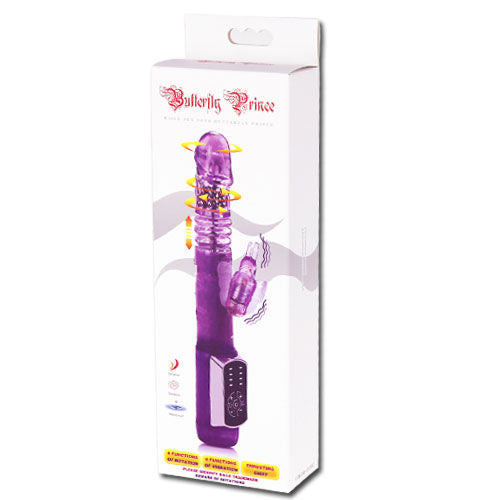 Vibrator Rabbit, Baile - Butterfly Prince, Sistem Automat Up&Down, 23 CM x 3.5 CM