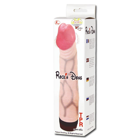Dildo Realist cu Vibratii, BAILE - Rockin Dong, Cyberskin, Impermeabil, 21,5 cm