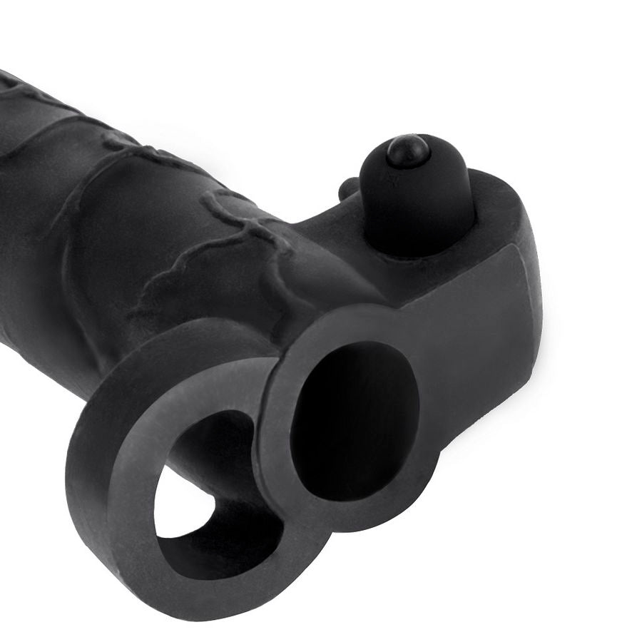 Extensie Penis, Fantasy X-Tensions - Real Feel 2, cu Vibratii, 5.08 CM Negru