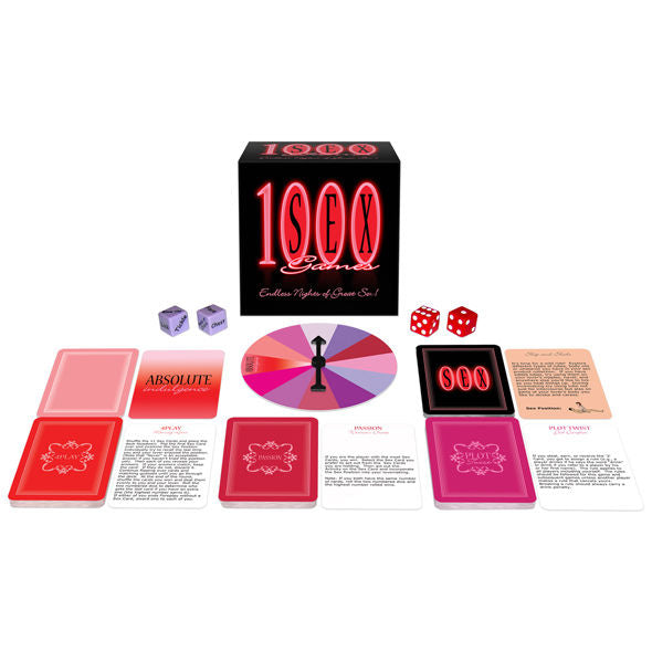 Joc pentru Cupluri, Kheper Games - 1000 Sex Games, Set cu Zaruri Ruleta si Carti, ES/EN