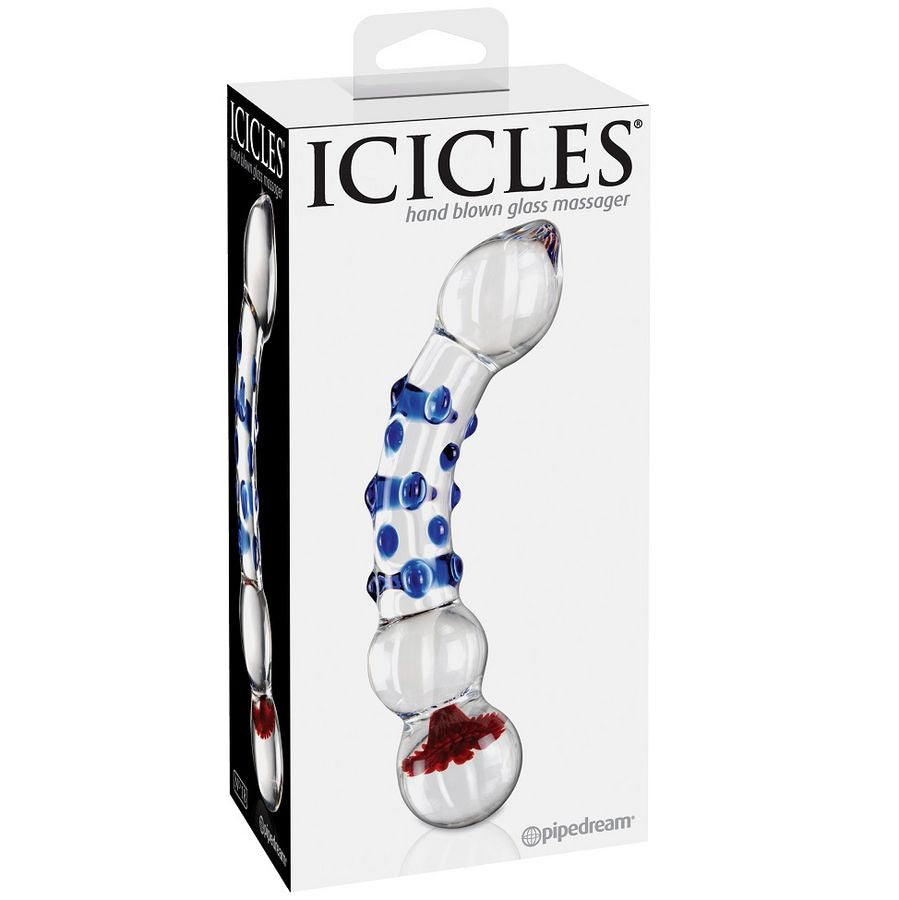 Dildo din Sticla, Icicles - No. 18, Sticla Suflata si Lucrata Manual