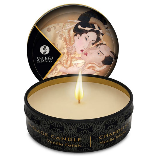 Lumanare de Masaj Erotica, SHUNGA - Mini Caress by Candlelight, Aroma Vanilie, 30 ml