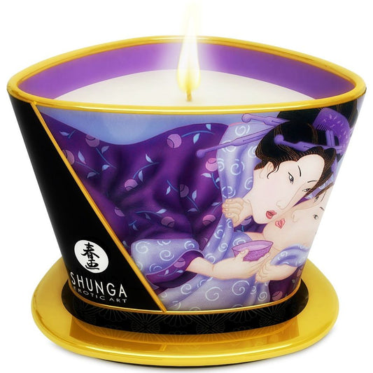 Lumanare de Masaj Erotica, SHUNGA - Mini Caress by Candlelight, Aroma Fructe Exotice, 170 ml
