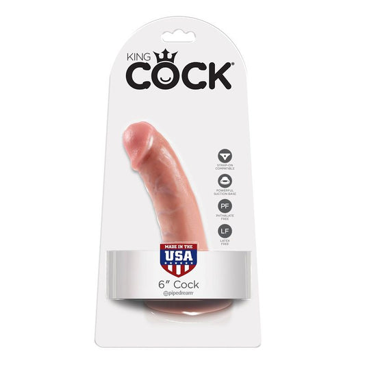 Dildo Realist cu Ventuza, KING COCK - 6 Inch, Flesh, 15,2 cm