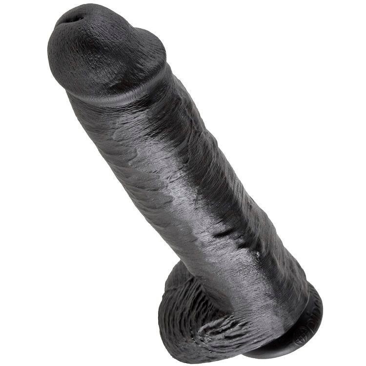 Dildo, King Cock - 11, Realist, 28 CM Negru cu Bile