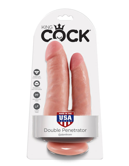 Dildo Penetrare Dubla, KING COCK - Realist, Flesh