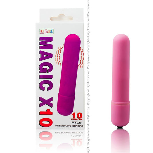 Vibrator Bullet, BAILE - Magic X10, 10 Functii Vibratii, Silicon, 9 cm
