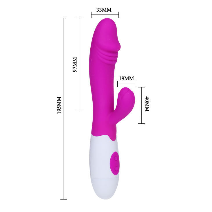 Vibrator, Pretty Love - Flirtation Snappy, 30 Moduri de Vibratie, 20 CM x 3,5 CM / Lila si Alb