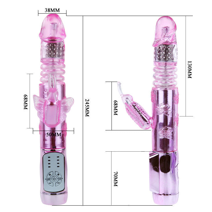 Vibrator Rabbit, Baile - Throbbing Butterfly, Dubla Rotatie si Up&Down