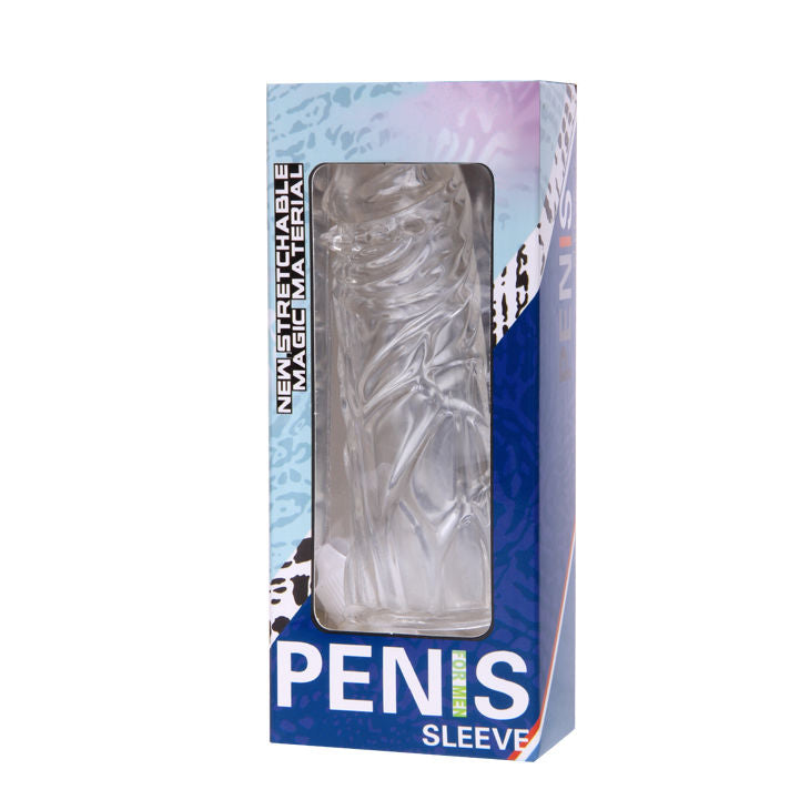 Prelungitor Manson Penis, Baile, Texturat din Silicon, 13 CM Roz
