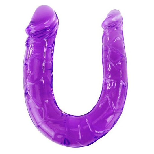 Dildo Dublu Flexibil, BAILE - TPR Moale, Lila, 29 cm
