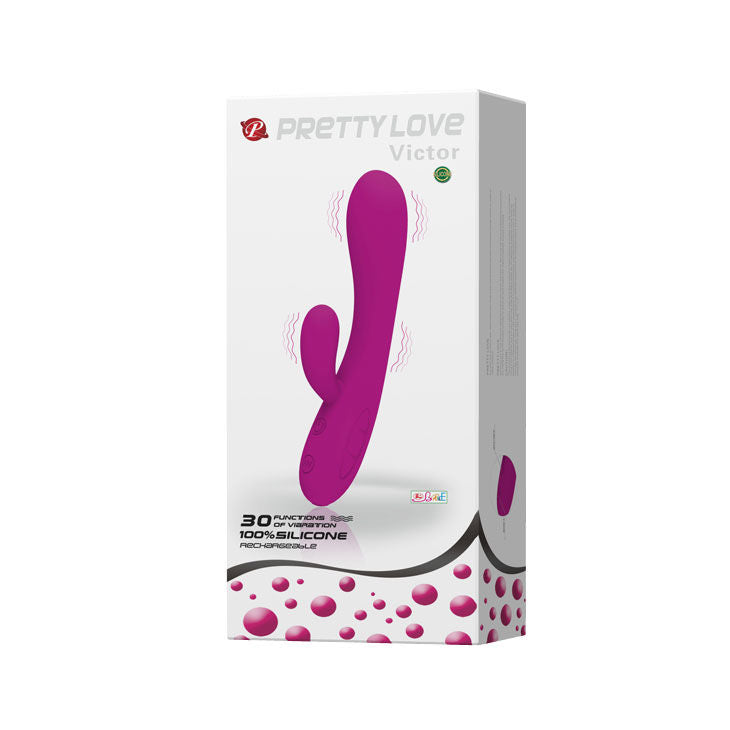 Vibrator, Pretty Love - Smart Victor, cu Stimulator Clitoris, 170 x 30 mm