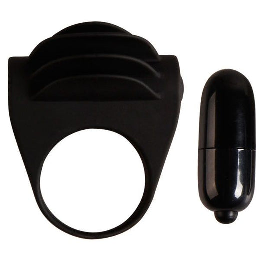 Inel Vibrator pentru Penis, PRETTY LOVE - Chester, Silicon Medical, Negru