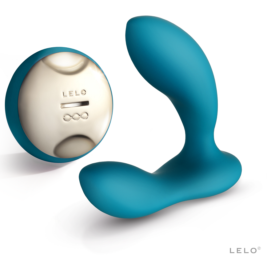 Vibrator Prostata, Lelo - Hugo, Dublu Motor cu Telecomanda SenseMotion, Ocean Blue